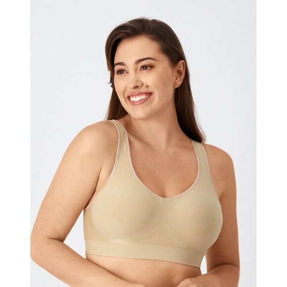 Bali Comfort Revolution ComfortFlex Fit Shaping Wirless Bra Sz Large Nude DF3488 - Picture 1 of 8